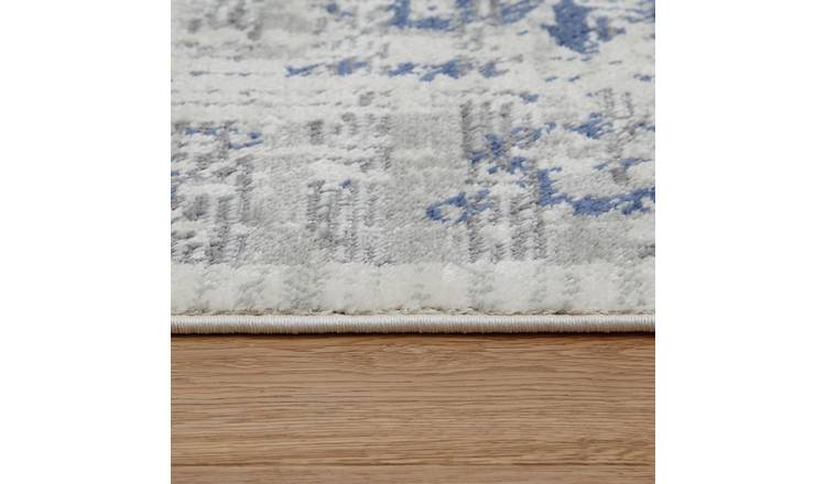 Habitat Traditional Natural & Blue Cut Pile Rug - 120x170cm