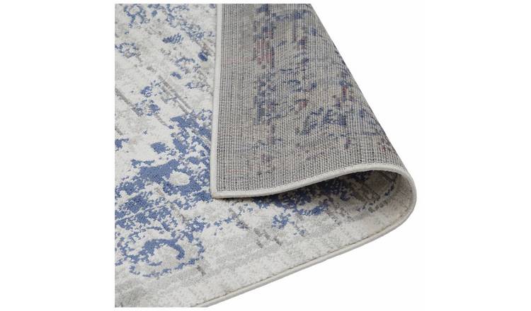 Habitat Traditional Natural & Blue Cut Pile Rug - 120x170cm
