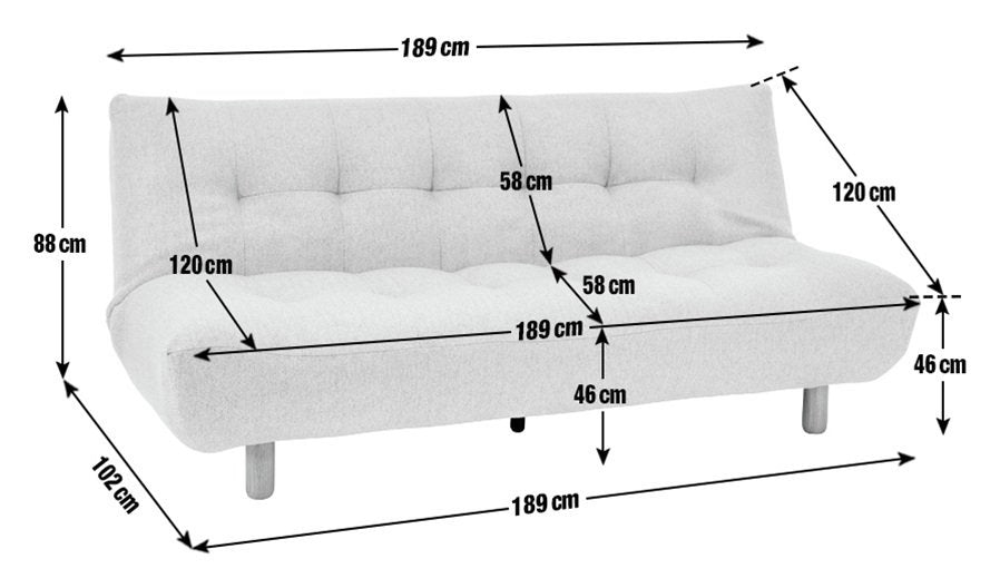 Habitat Kota 3 Seater Fabric Clic Clac Sofa Bed - Nutmeg