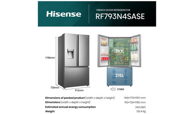 Hisense RF793N4SASE American Fridge Freezer - S/Steel