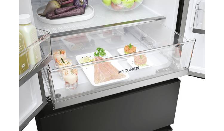Haier HFR5719ENPB American Fridge Freezer - Black
