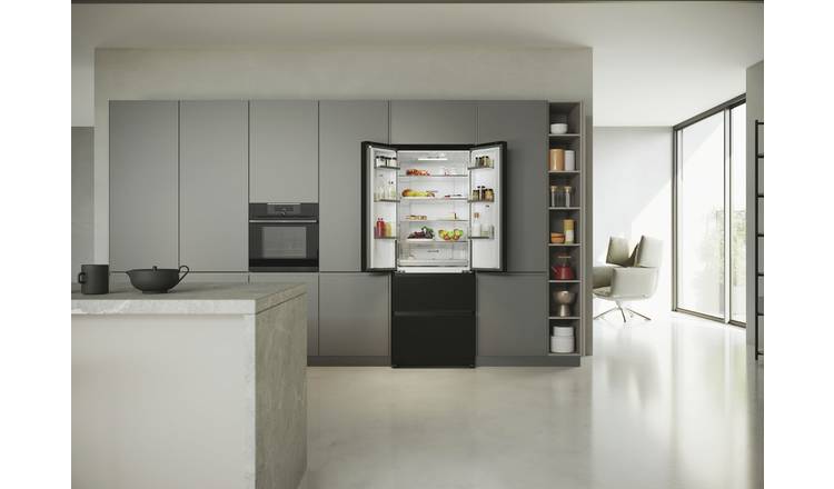 Haier HFR5719ENPB American Fridge Freezer - Black