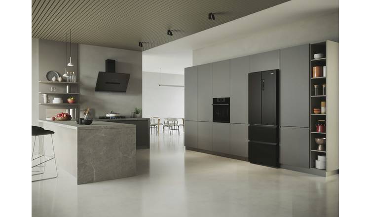 Haier HFR5719ENPB American Fridge Freezer - Black