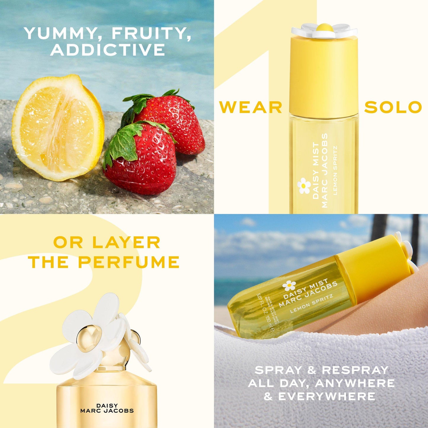 Marc Jacobs Daisy Mist Lemon Spritz Hair and Body Mist for Women 150ml