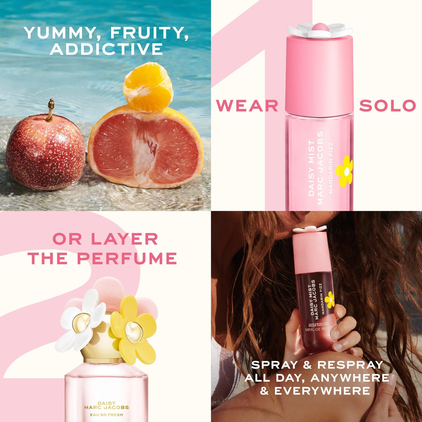 Marc Jacobs Daisy Mist Mandarin Fizz Hair and Body Mist for Women 150ml
