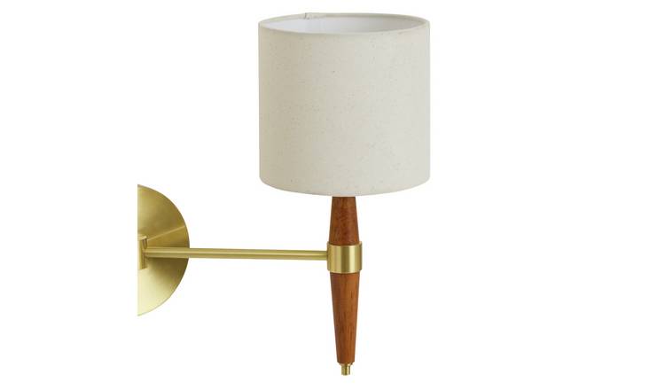 Habitat Century Wood 2 Light Wall Light - Walnut