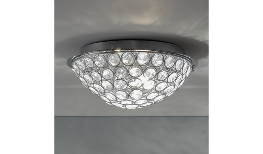 Argos Home Amelia Glass Flush to Ceiling Light - Chrome