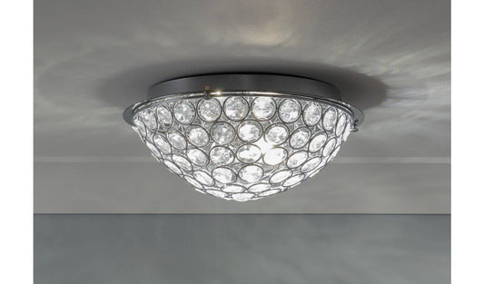 Argos Home Amelia Glass Flush to Ceiling Light - Chrome