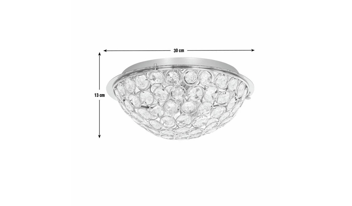 Argos Home Amelia Glass Flush to Ceiling Light - Chrome