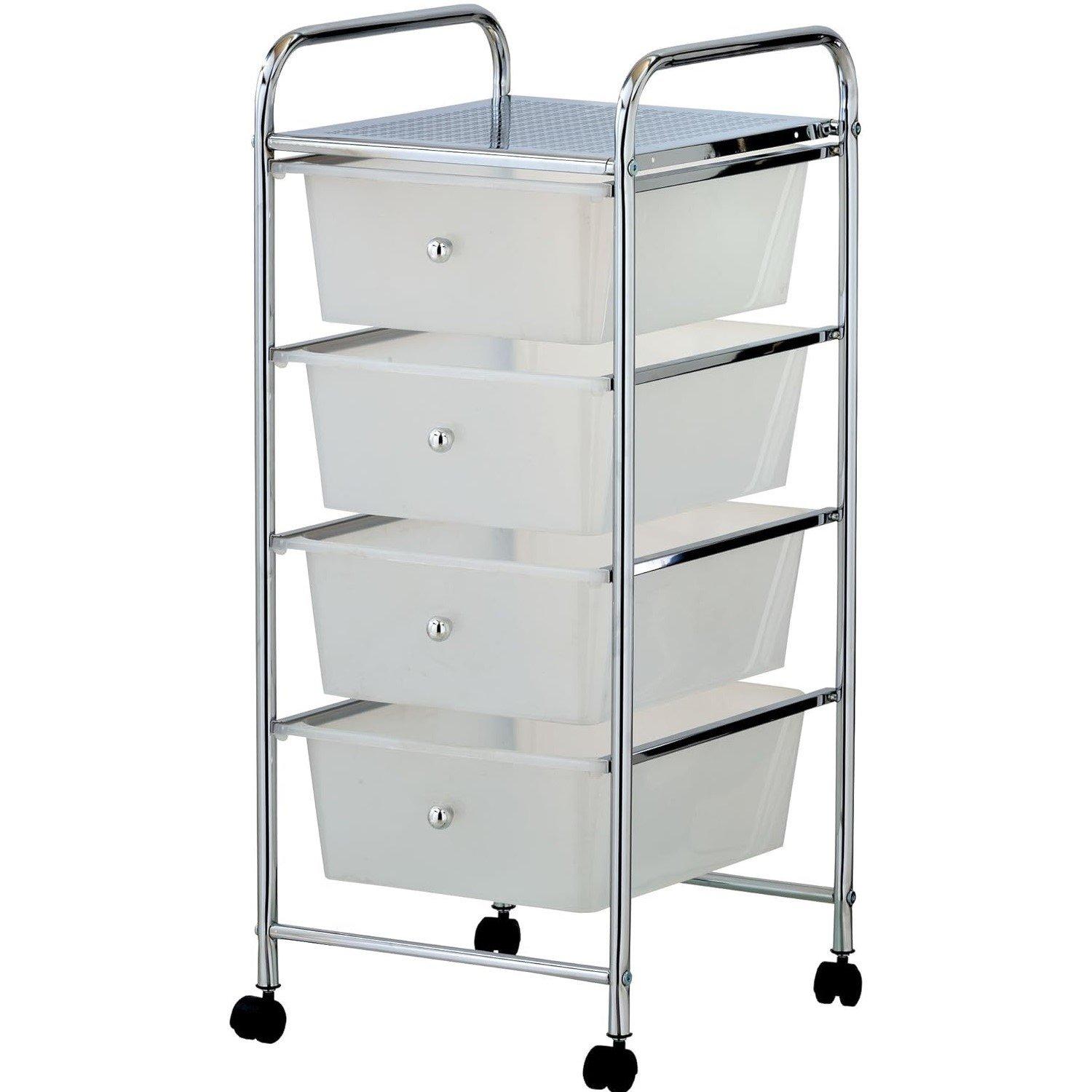 VonHaus Plastic 4 Drawer Trolley