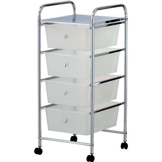 VonHaus Plastic 4 Drawer Trolley