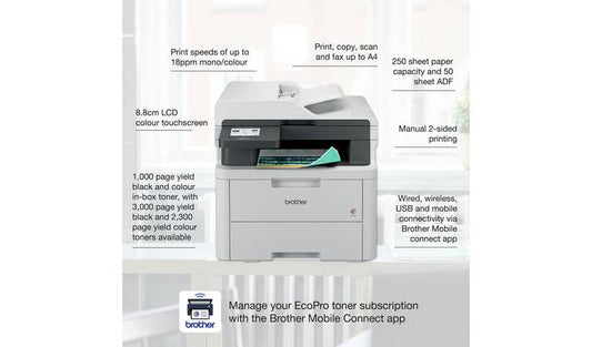 Brother MFC-L3740CDWE Wireless Colour Laser Printer