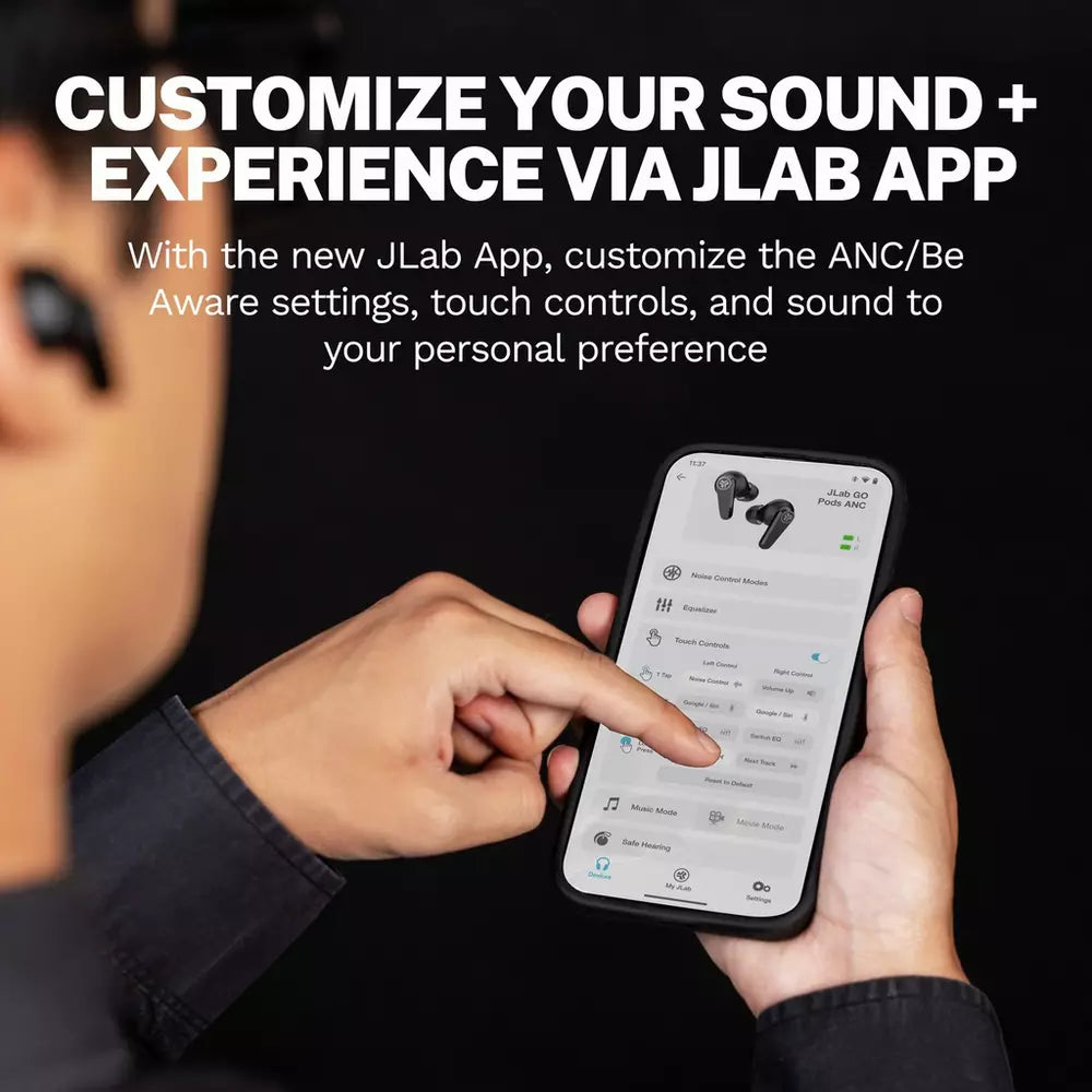 JLab GO Pods ANC In-Ear True Wireless Earbuds - Black