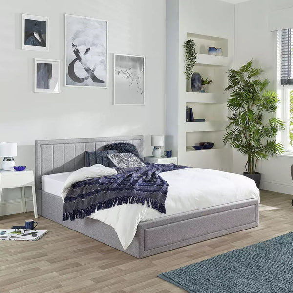 Aspire Cotswold Small Double Ottoman Bed with Mattress- Grey