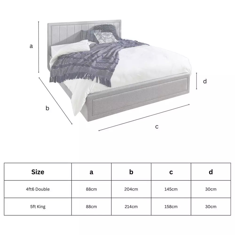 Aspire Cotswold Small Double Ottoman Bed with Mattress- Grey