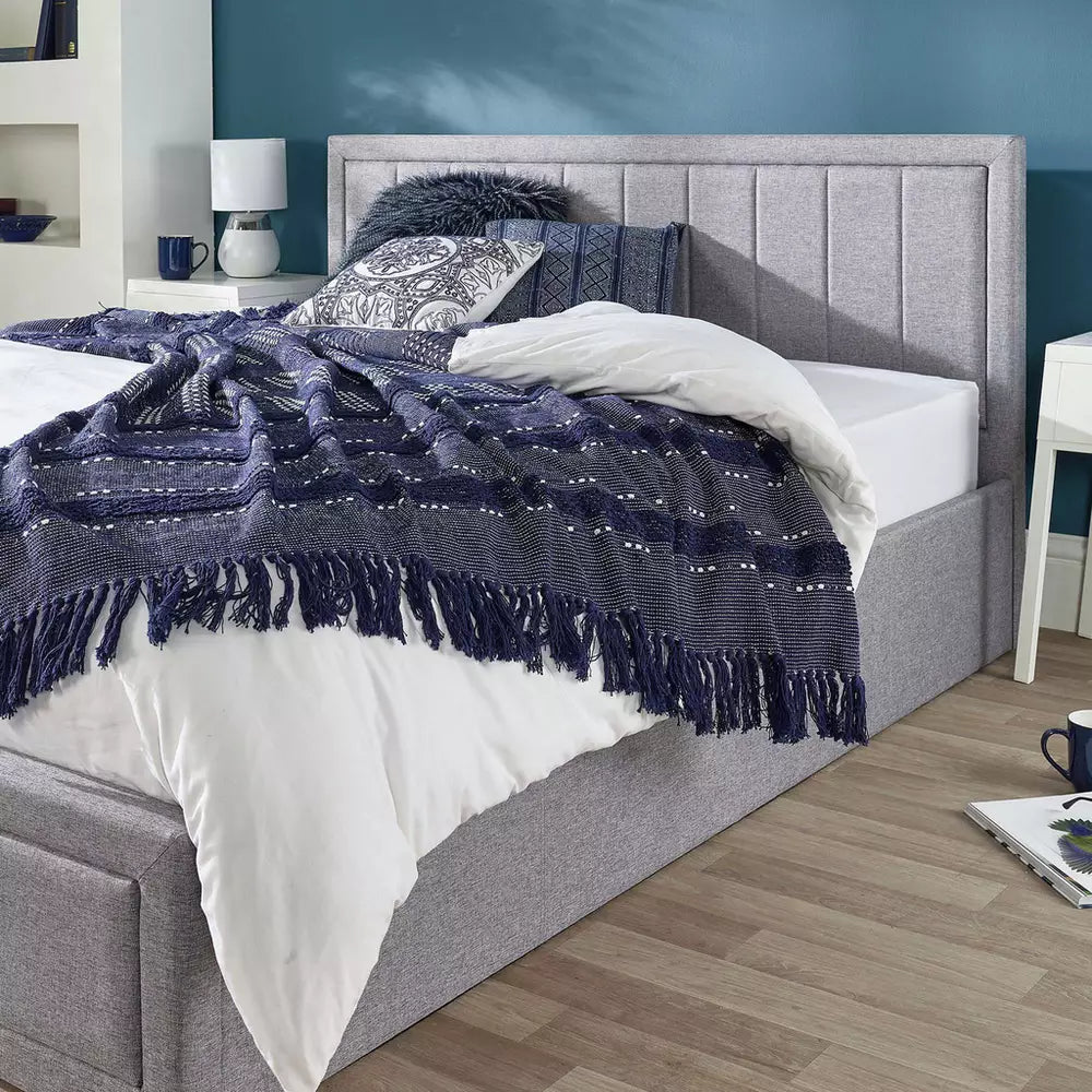 Aspire Cotswold Small Double Ottoman Bed with Mattress- Grey