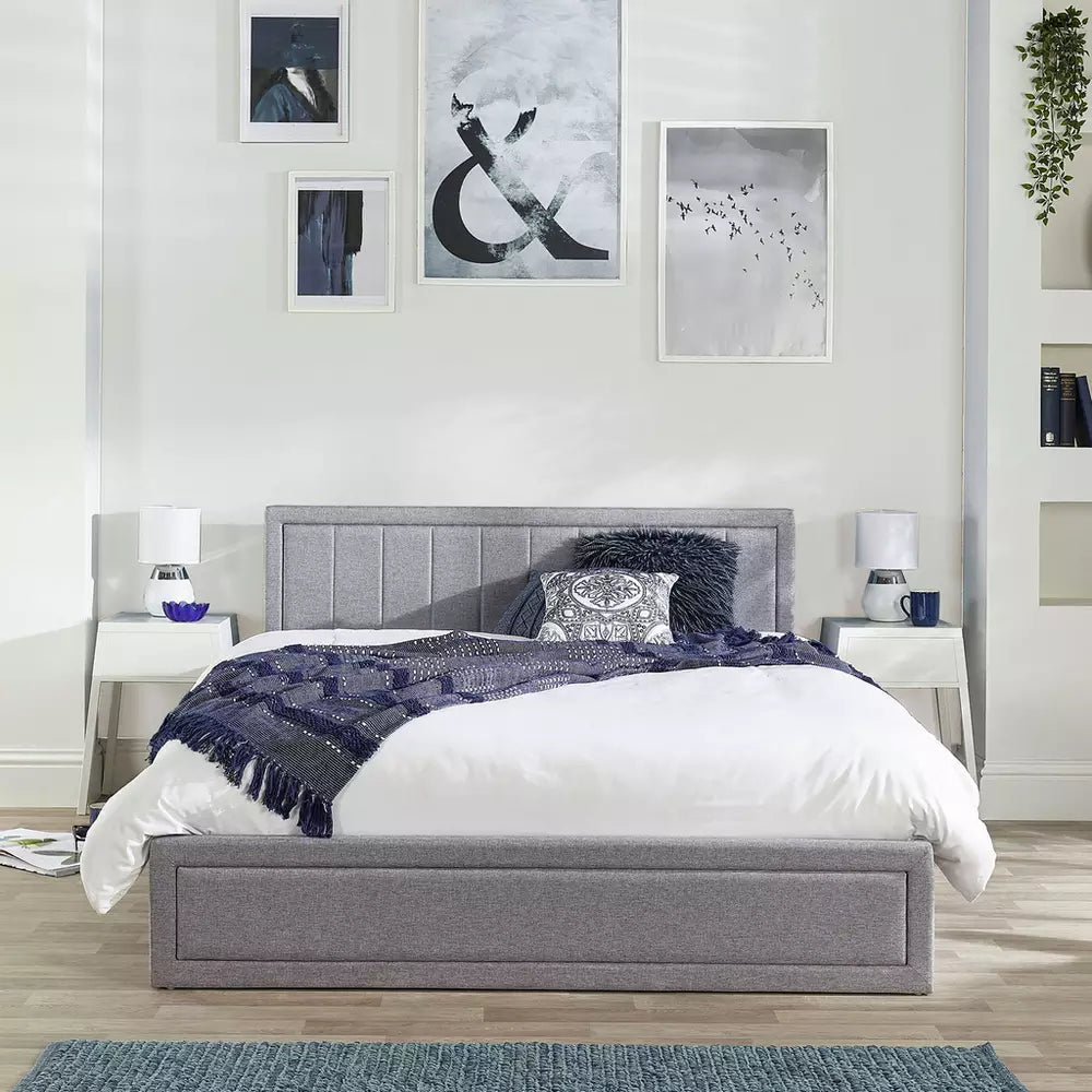 Aspire Cotswold Small Double Ottoman Bed with Mattress- Grey