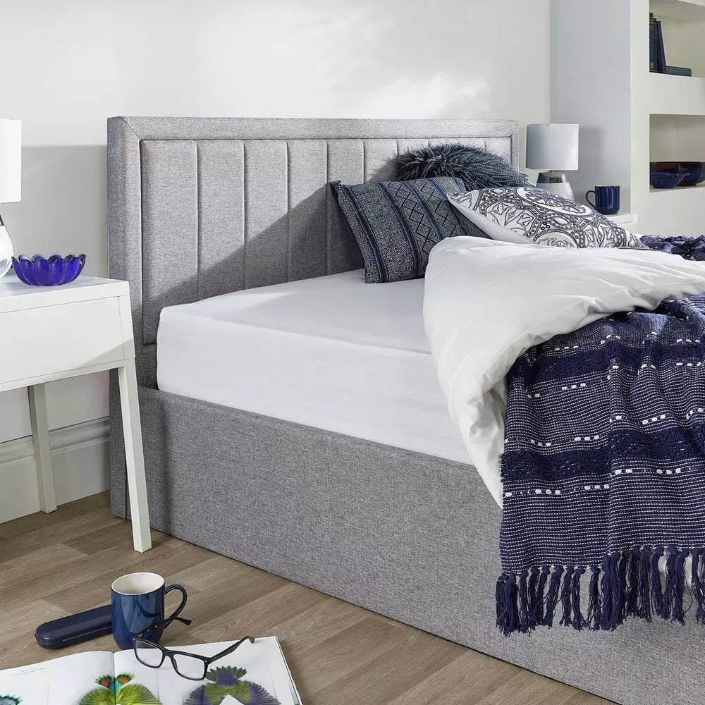 Aspire Cotswold Small Double Ottoman Bed with Mattress- Grey