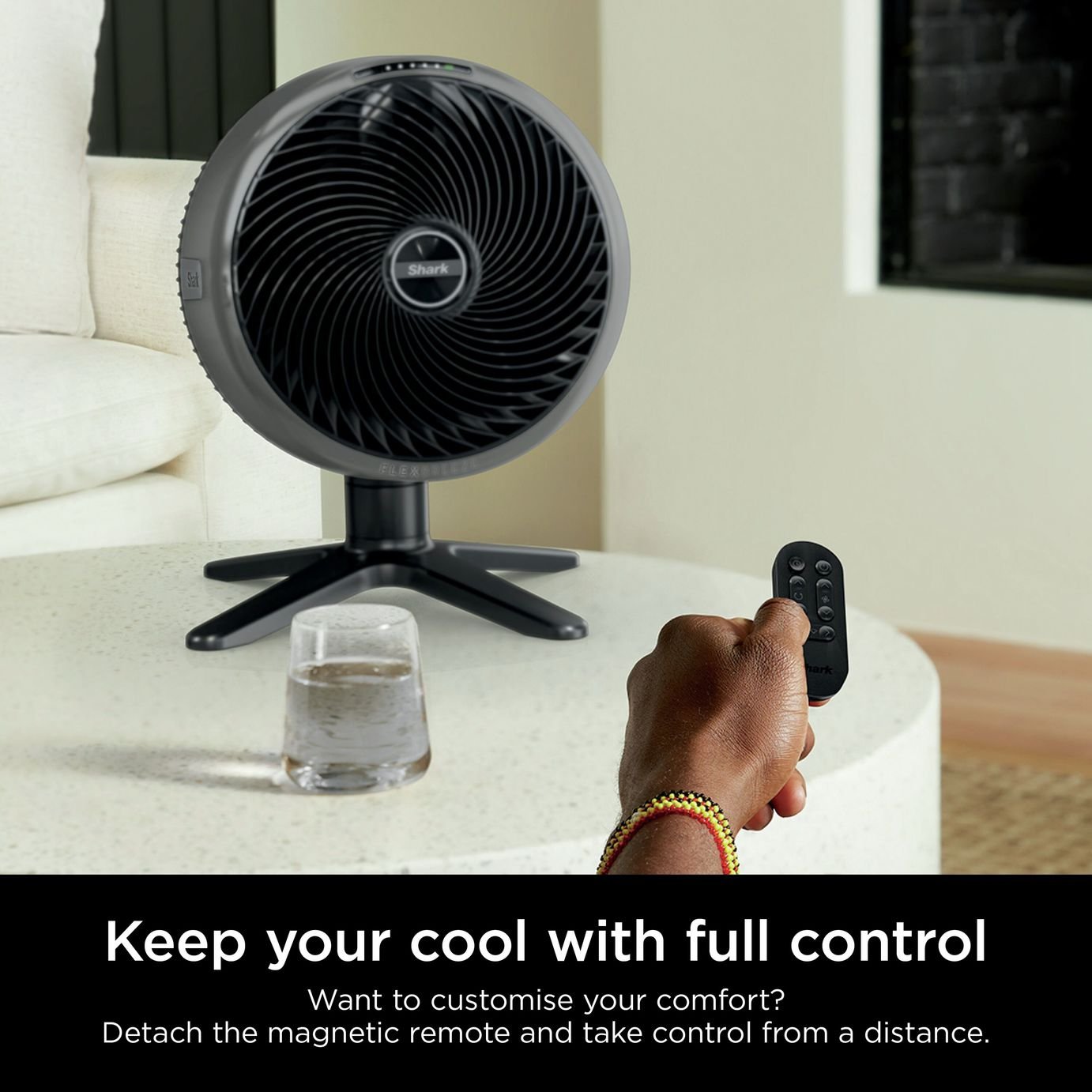 Shark FlexBreeze TableMate Grey Desk Fan - 11 Inch
