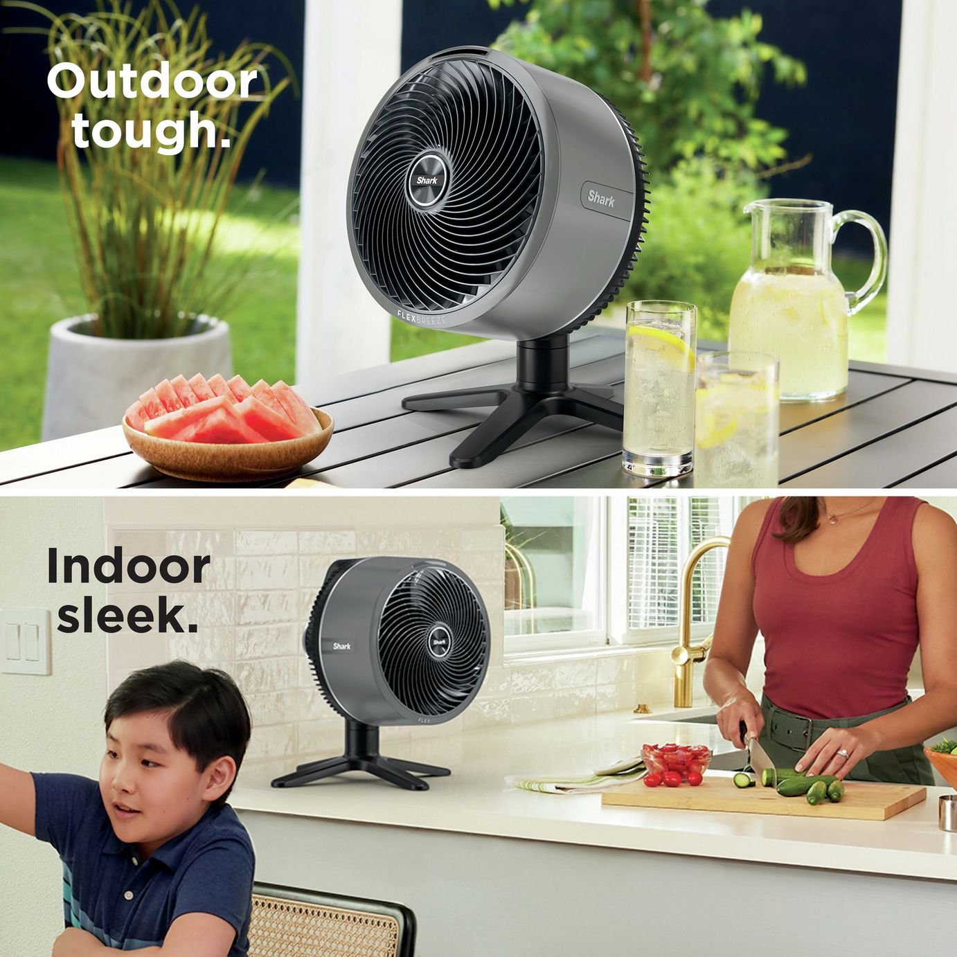 Shark FlexBreeze TableMate Grey Desk Fan - 11 Inch