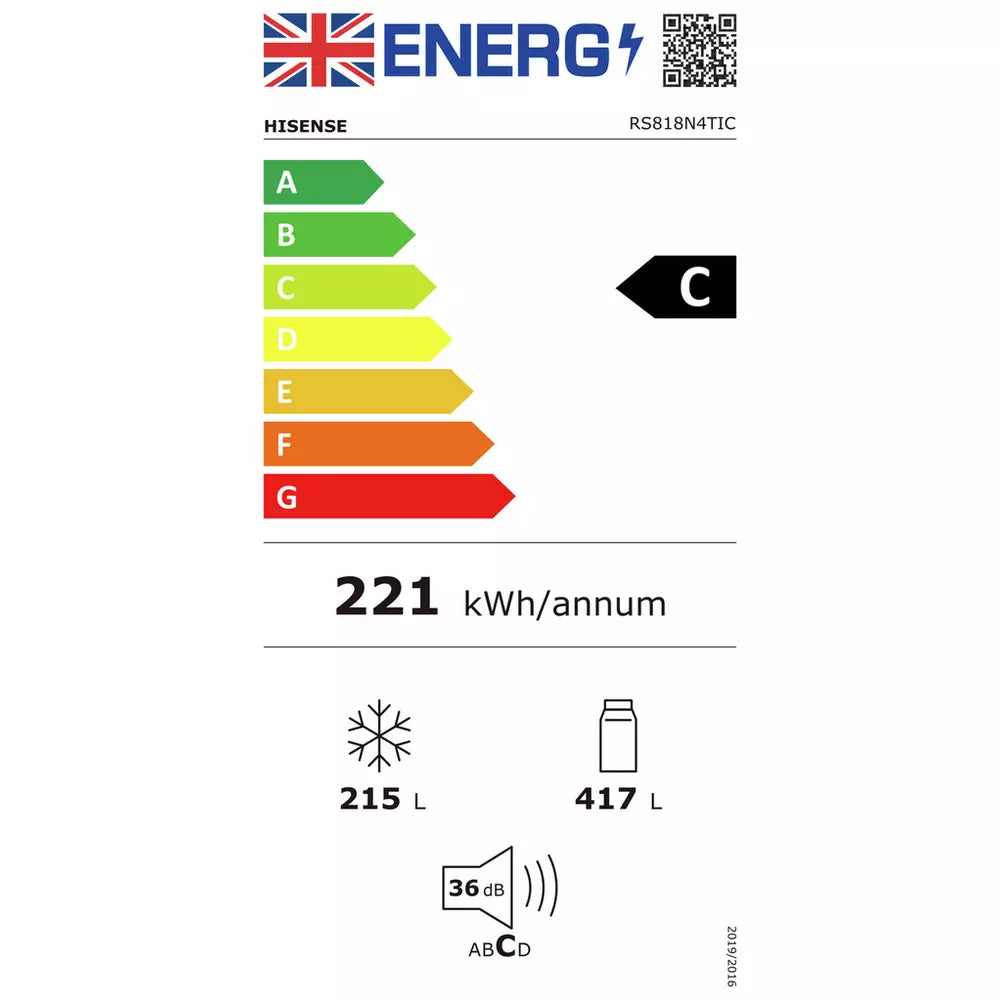 Hisense RS818N4TIC American Fridge Freezer - S/Steel
