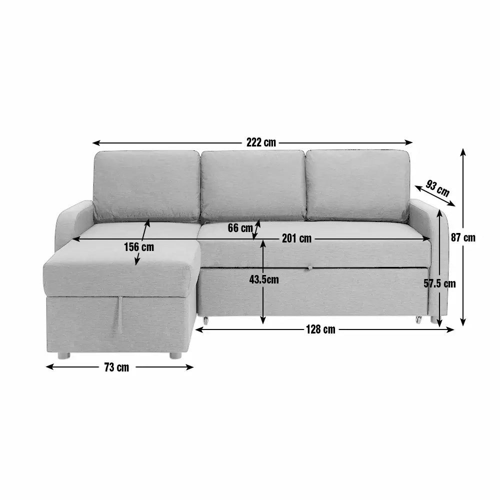 Habitat Carter Left Hand Storage Corner Sofa Bed - Charcoal