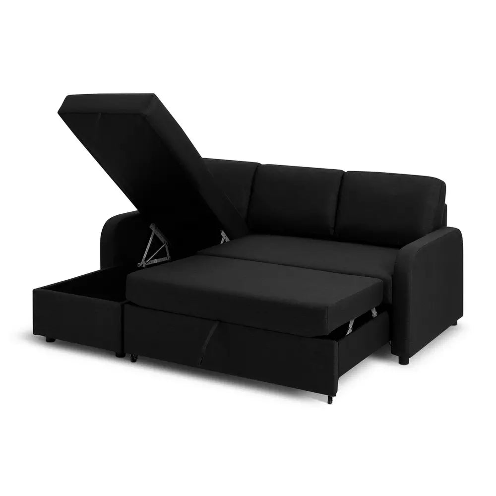 Habitat Carter Left Hand Storage Corner Sofa Bed - Charcoal