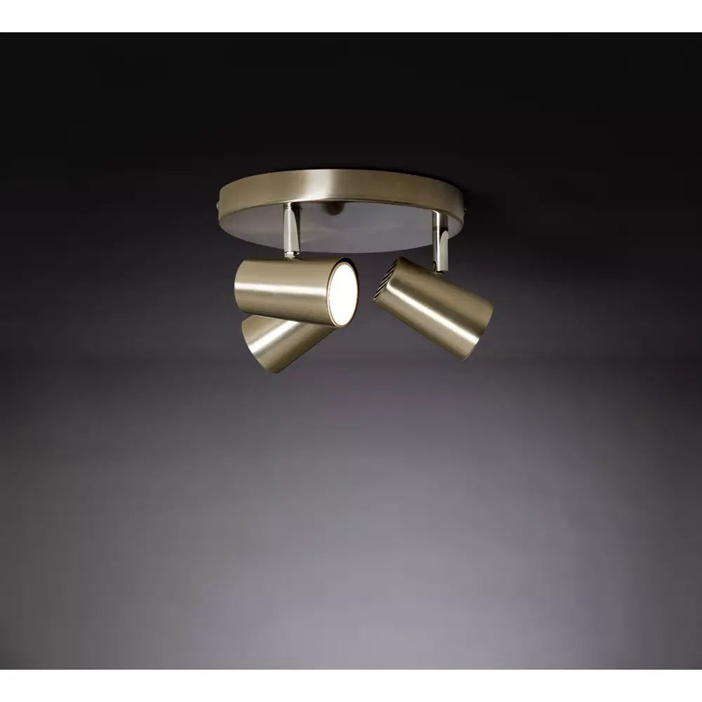 Argos Home Spotlight 3 Light Plate - Brushed Chrome