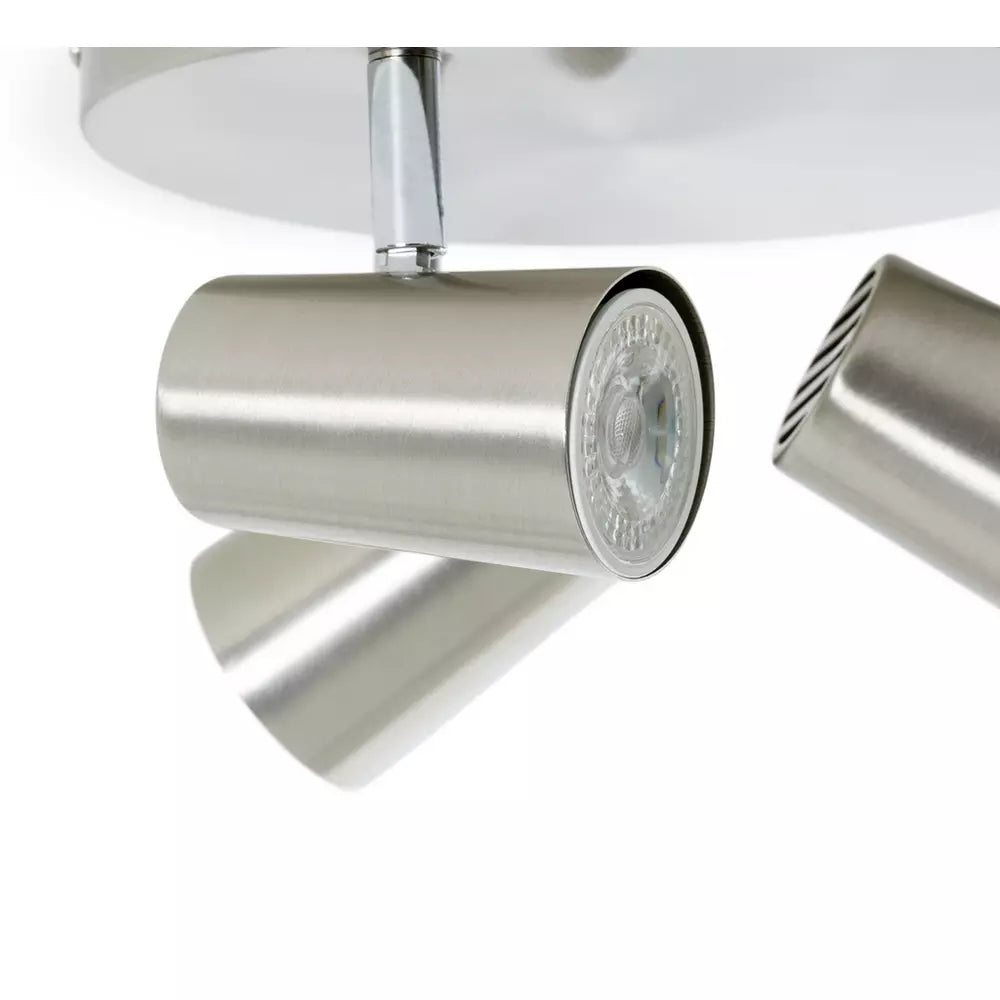 Argos Home Spotlight 3 Light Plate - Brushed Chrome