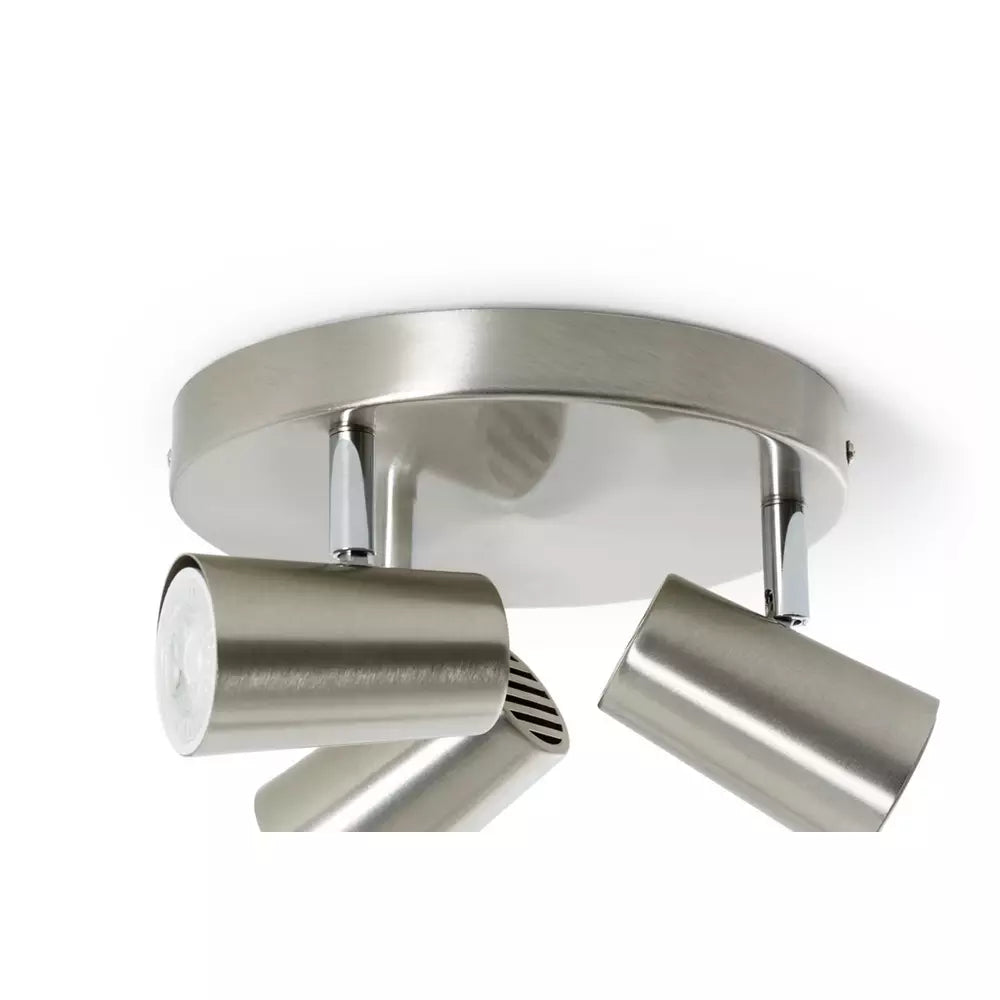 Argos Home Spotlight 3 Light Plate - Brushed Chrome