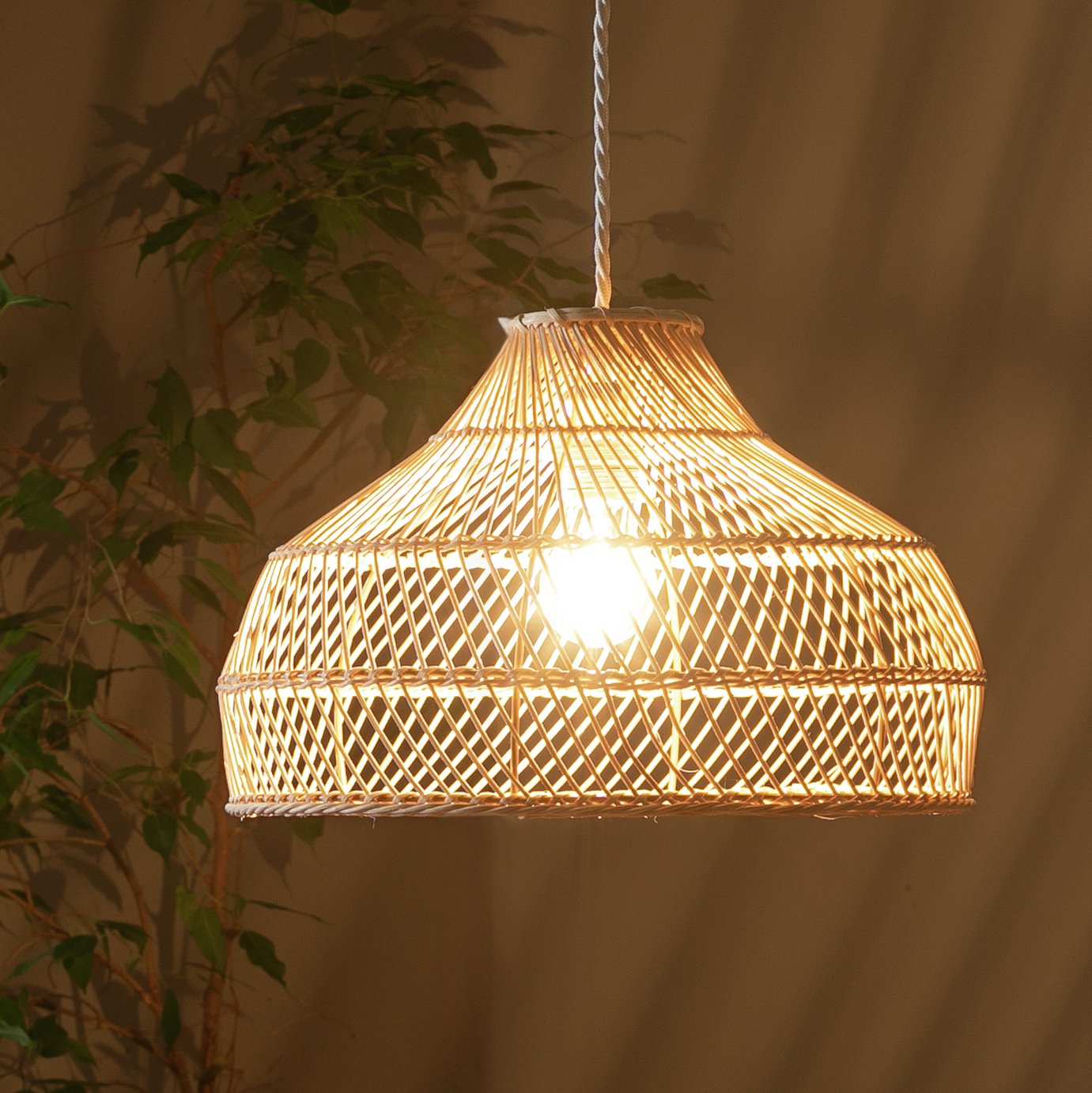 Habitat Natural Rattan Small Easy Fit Lampshade - 35cm