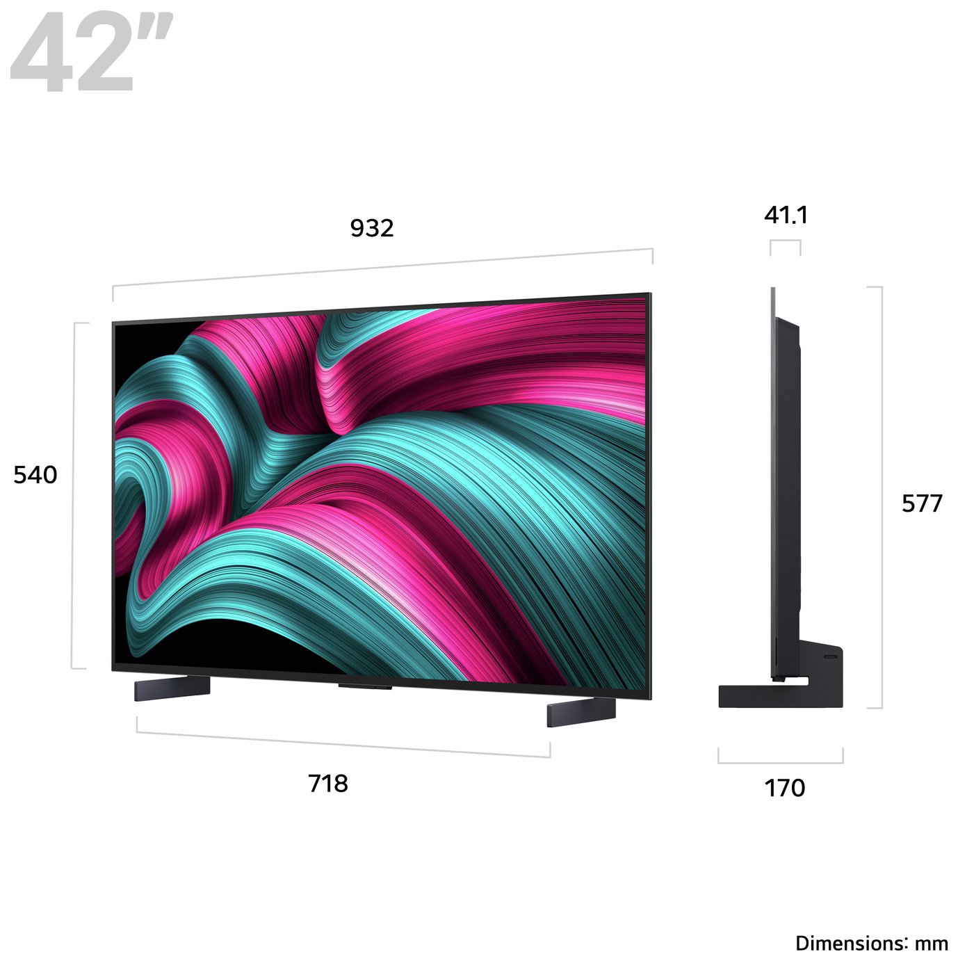 LG 42 Inch OLED42C55LA Smart 4K UHD HDR OLED TV