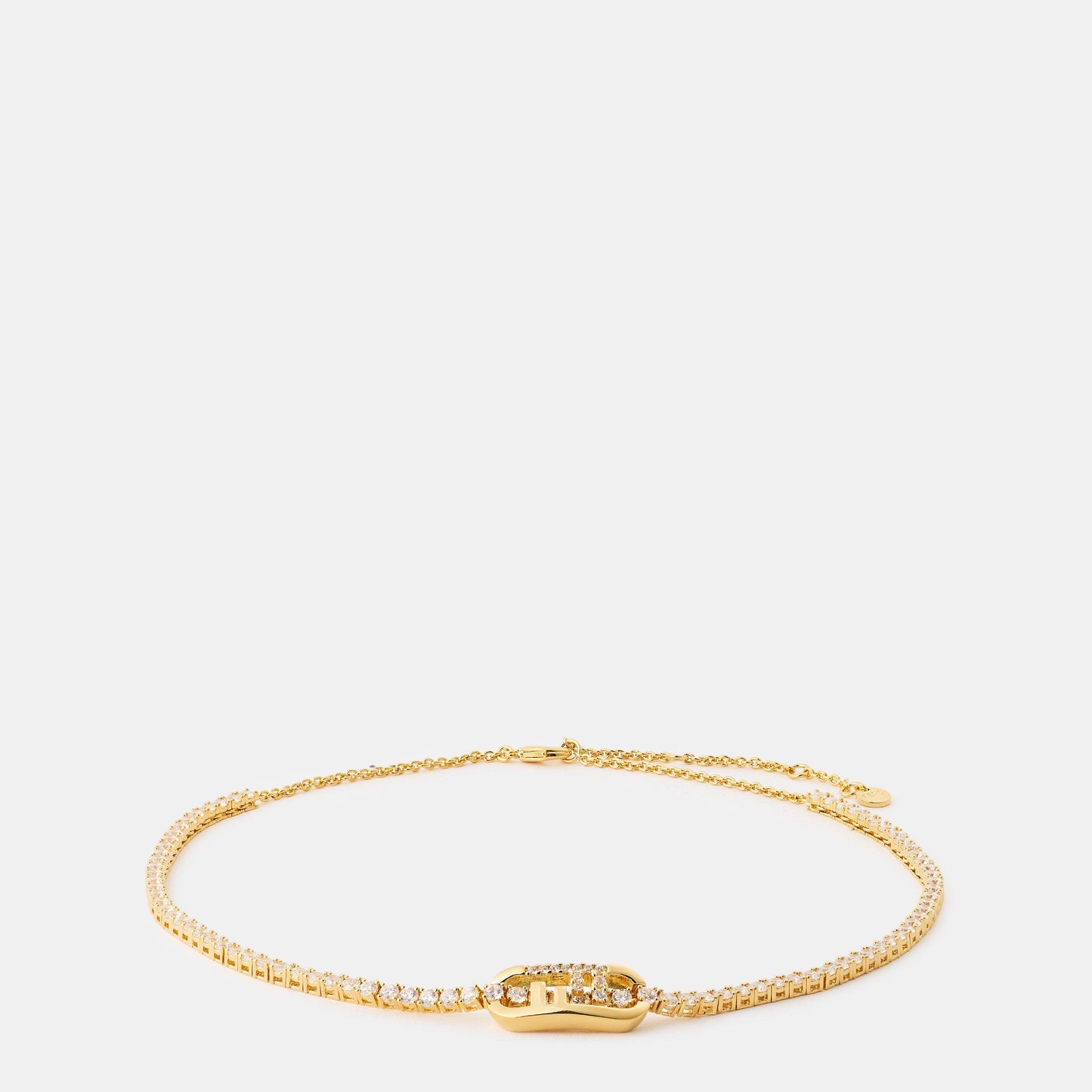 Fendi Women's Sculptural Adjustable Shiny Brass Pendant Necklace