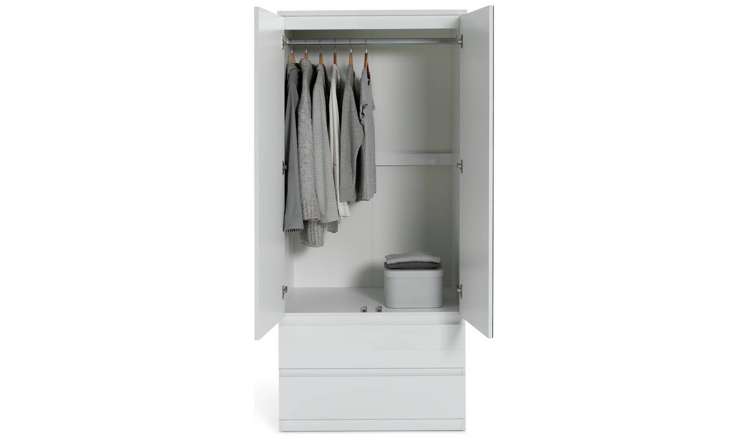 Argos Home Jenson 2 Door 2 Drawer Mirror Wardrobe - White
