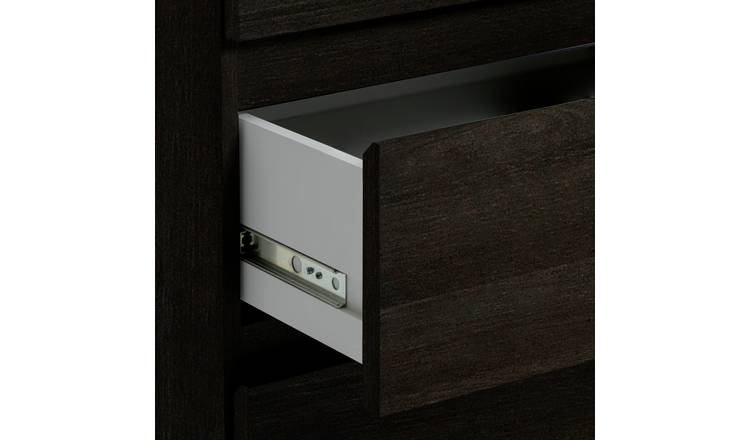 Argos Home Jenson 3 Door 4 Drawer Mirror Wardrobe - Black