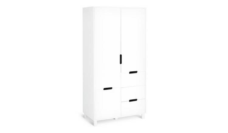 Habitat Henri 2 Door 2 Drawer Wardrobe - White