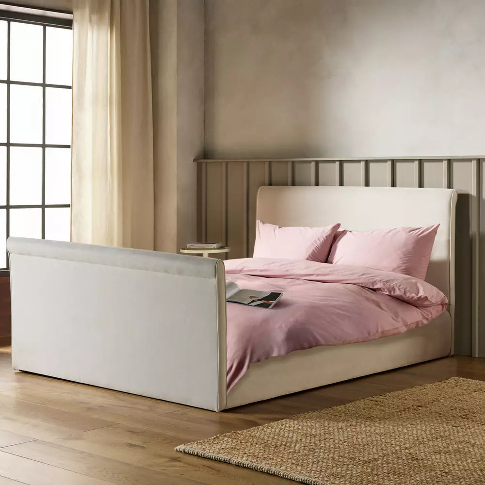 Argos Home Barley Side Lift Double Ottoman Bed - Natural