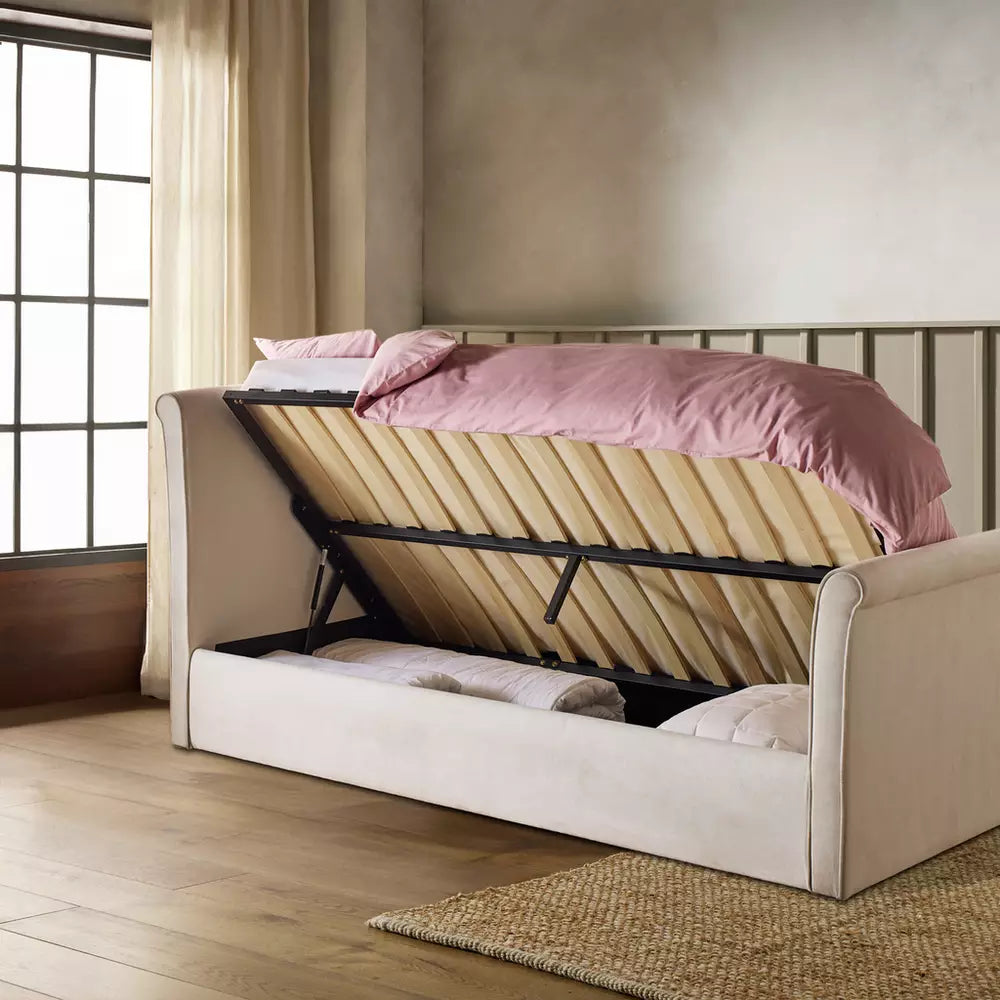 Argos Home Barley Side Lift Double Ottoman Bed - Natural