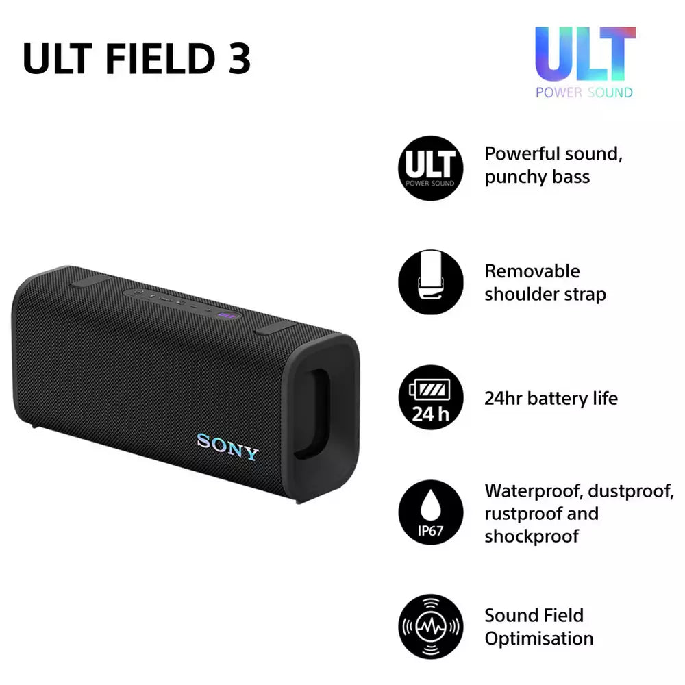 Sony ULT Field 3 Portable Bluetooth Speaker - Black