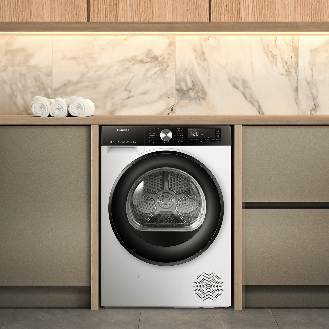 Hisense DH3S802BW3 8KG Heat Pump Tumble Dryer - White