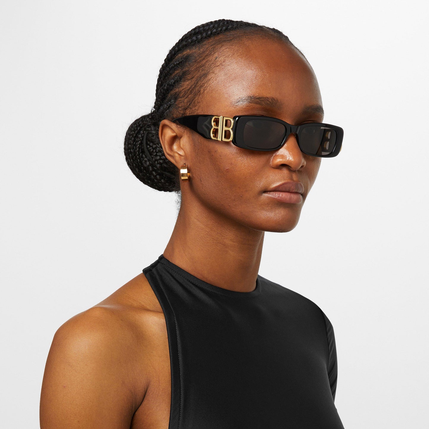 Balenciaga Dynasty Rectangle Frame Sunglasses