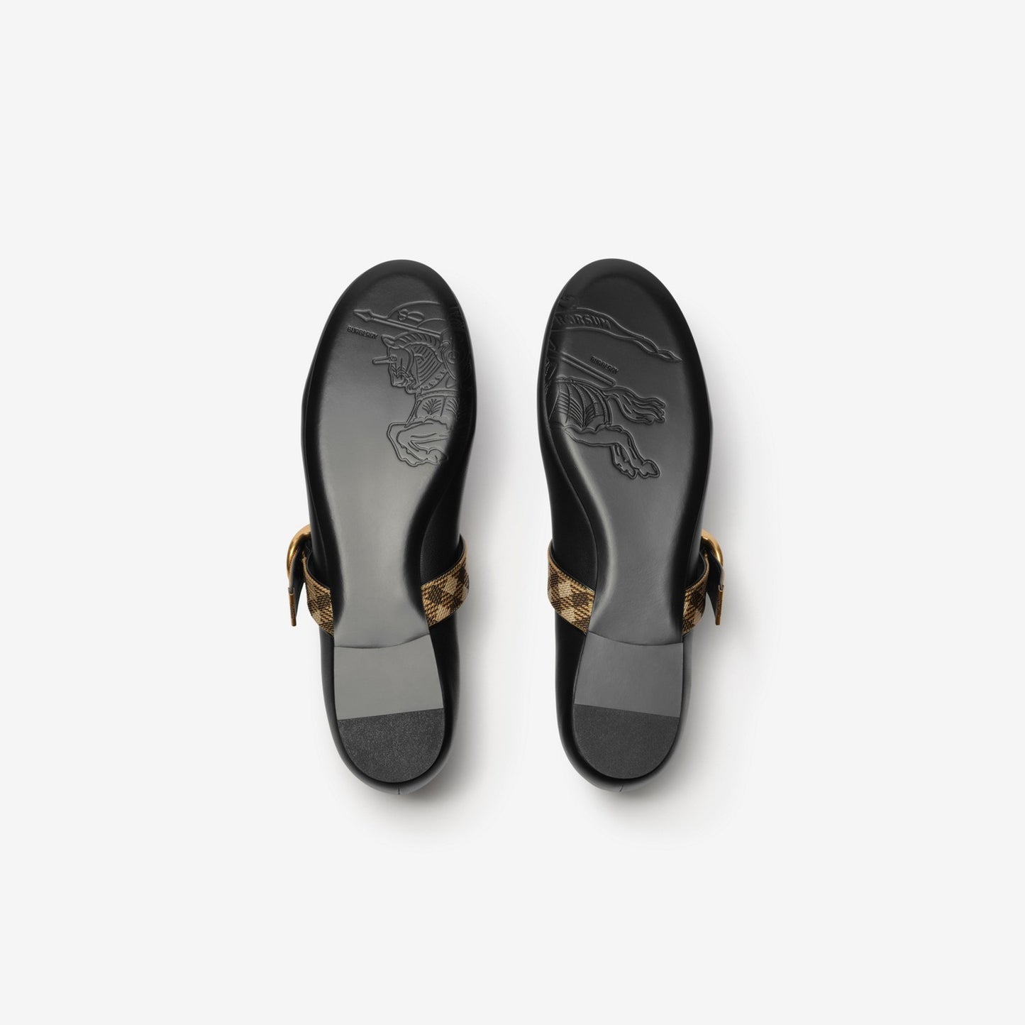 Check Strap Leather Robin Ballerinas