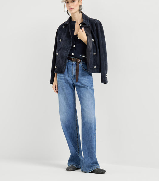 Suede Double-Breasted Jacket