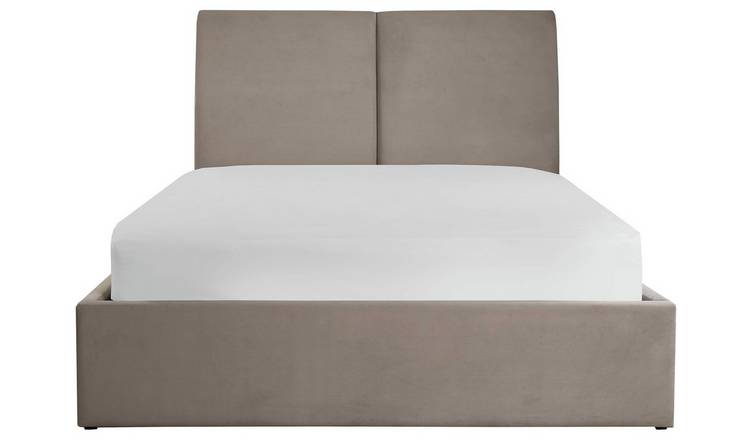 GFW Montrel Double Velvet End Lift Ottoman Bed - Natural