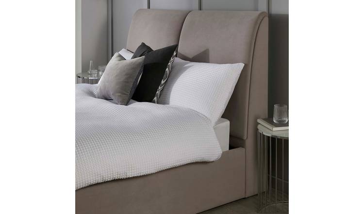 GFW Montrel Double Velvet End Lift Ottoman Bed - Natural