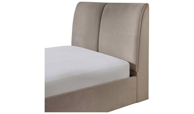 GFW Montrel Double Velvet End Lift Ottoman Bed - Natural