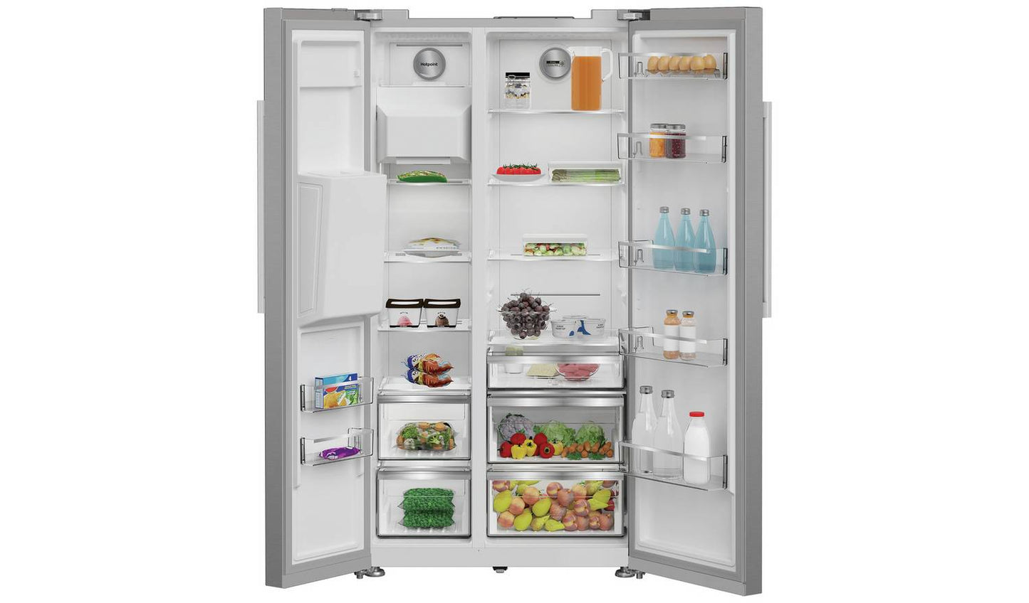 Hotpoint HPG2 6573W XP4UK American Fridge Freezer - Silver