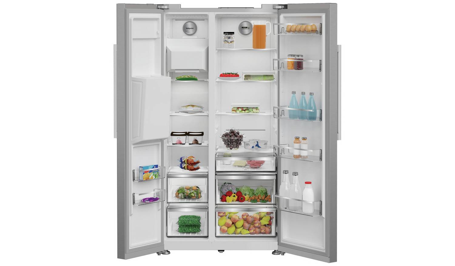Hotpoint HPG2 6573W XP4UK American Fridge Freezer - Silver