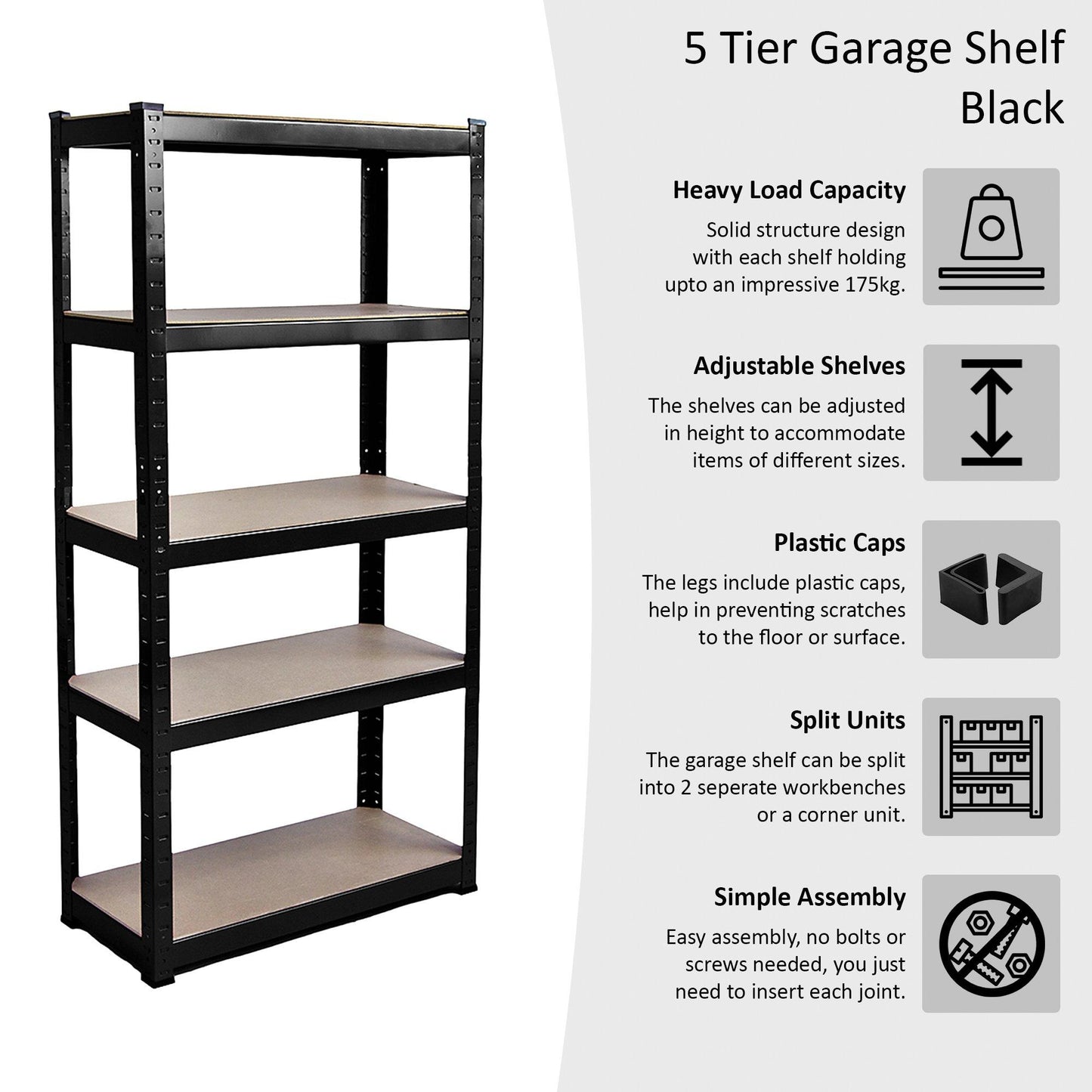 Lassic Home Vida 5 Tier Garage Shelf