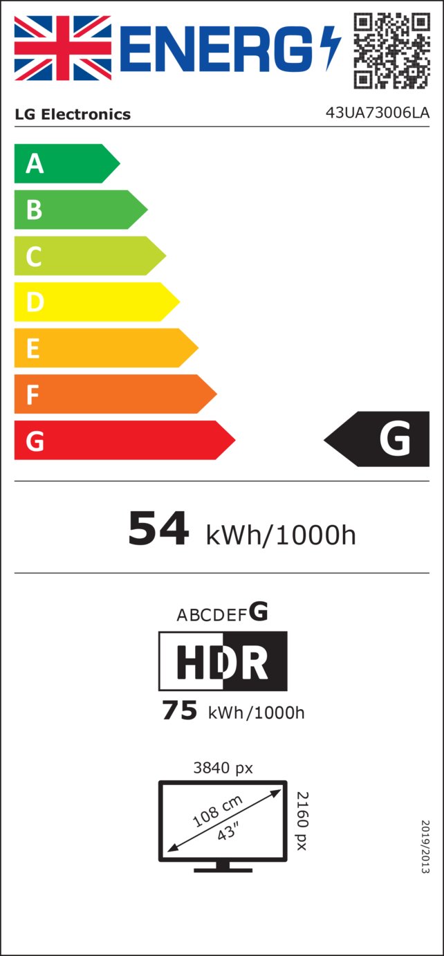 LG 43 Inch 43UA73006LA Smart 4K UHD HDR LED TV